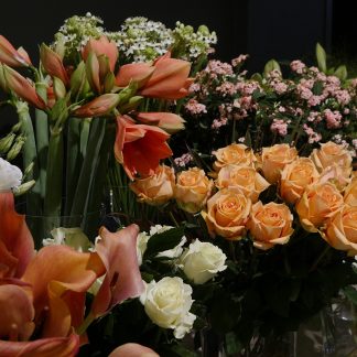 Bouquet de saison tons orangés