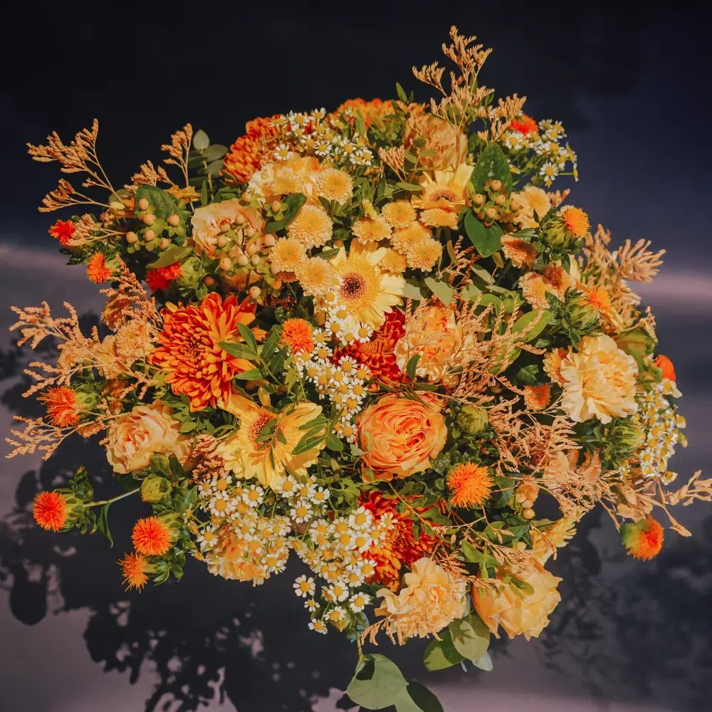 Bouquet de saison tons orangé