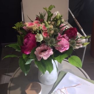 Bouquet rond tons de roses